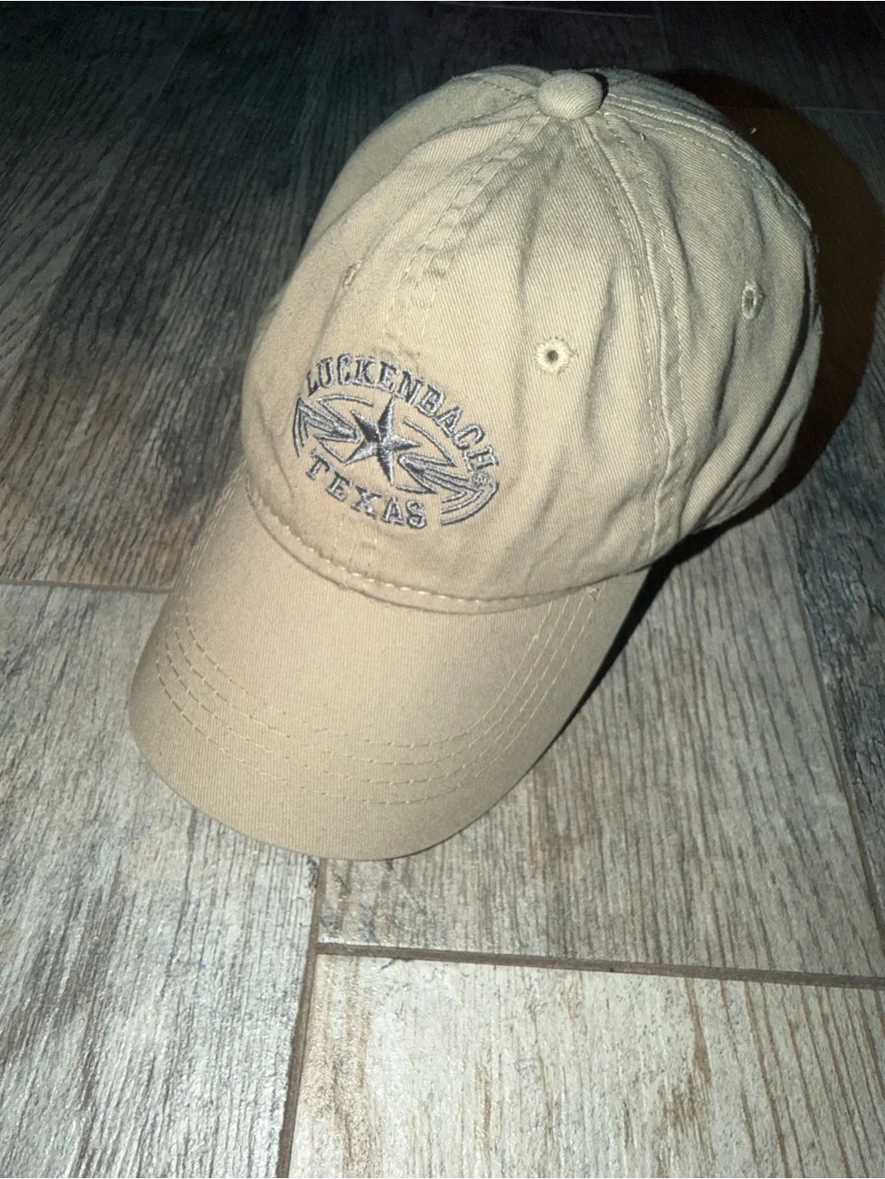 Luckenbach Texas Youth Khaki Embroidered Western Hat